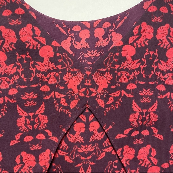 Cabi Tank Top Burgundy w/ Red/Pink Images Women’s Size XS - Picture 5 of 11